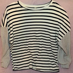 Cream & Black Striped Top